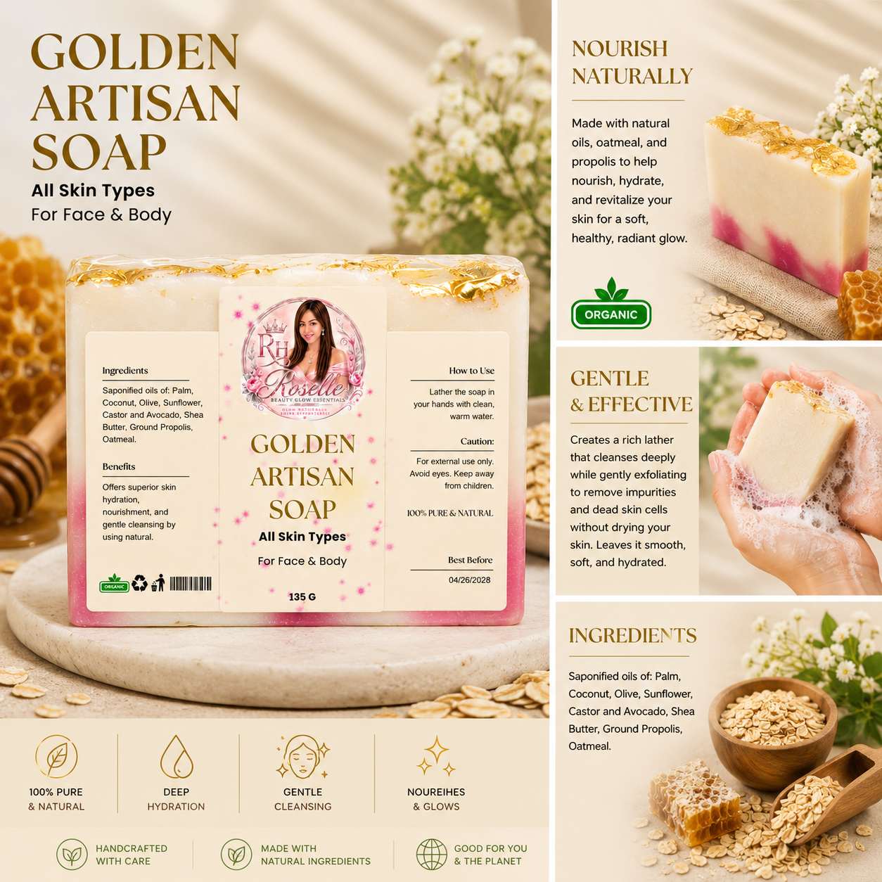 Golden Artisan Soap - for all Skin Type