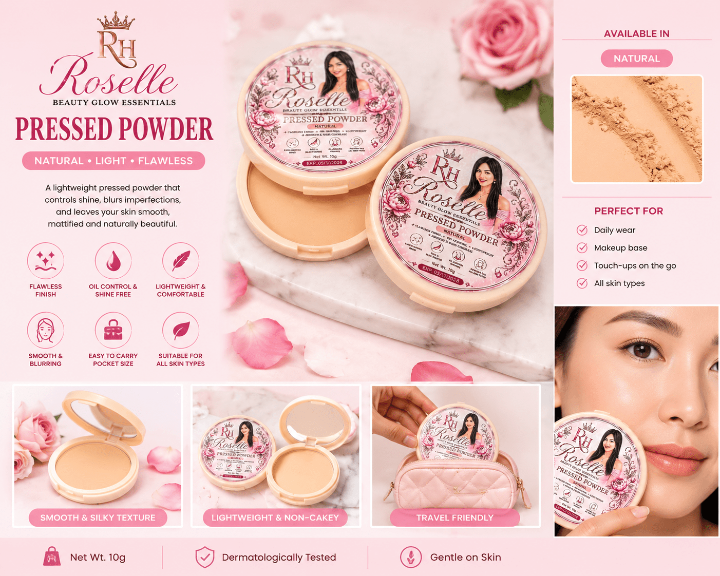 RH Roselle Pressed Powder – Natural Shade - Roselle