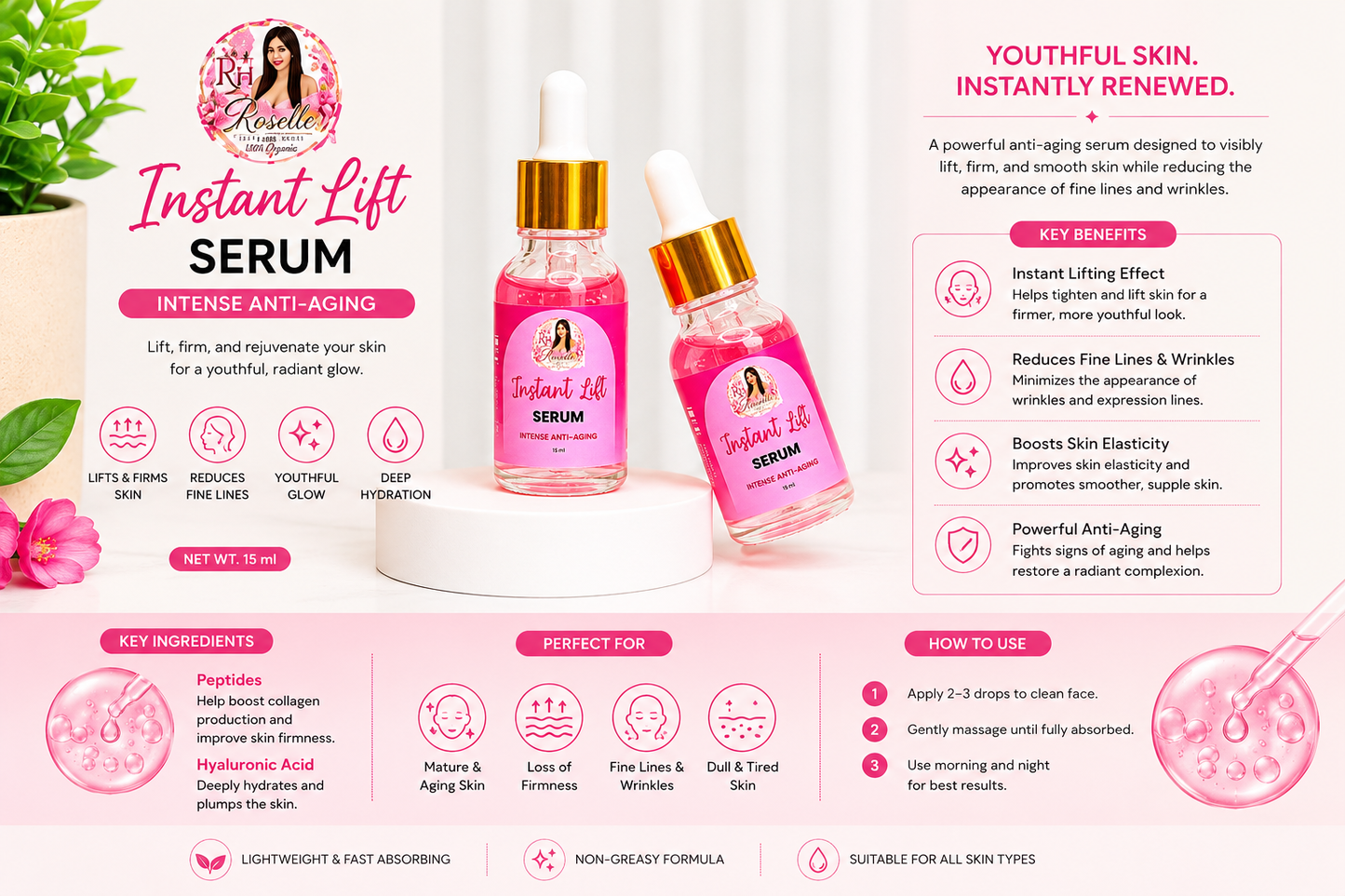 RH Roselle Instant Lift Serum – Intense Anti-Aging