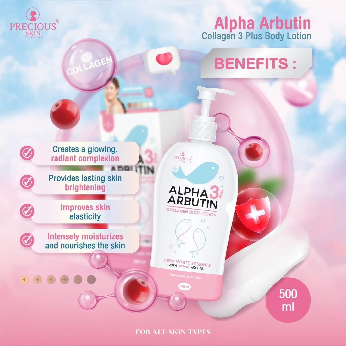 Precious Skin Alpha Arbutin Collagen 3+ Lotion 500ml