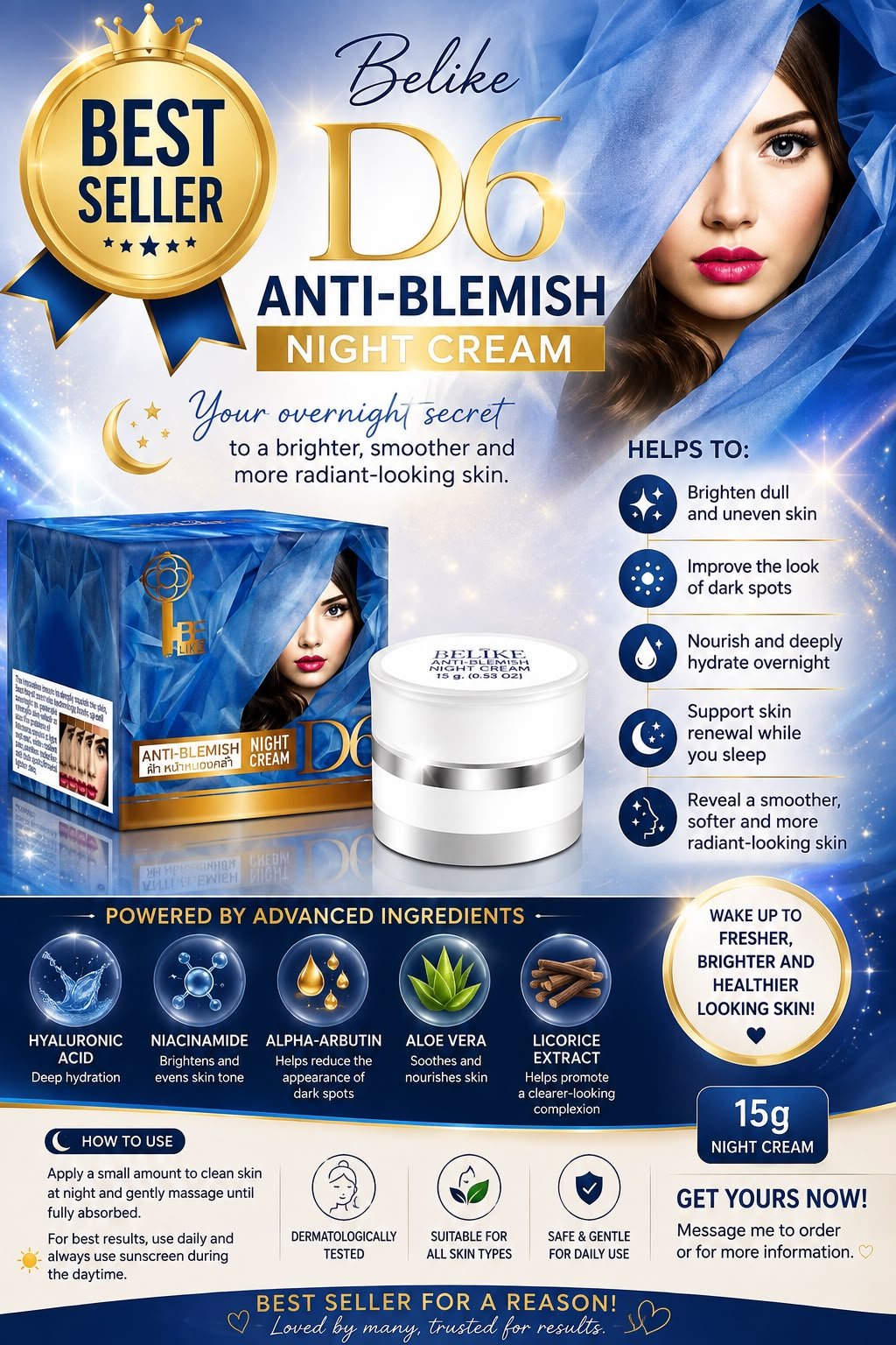 BE-LIKE Anti-Blemish Night Cream D6 - Roselle