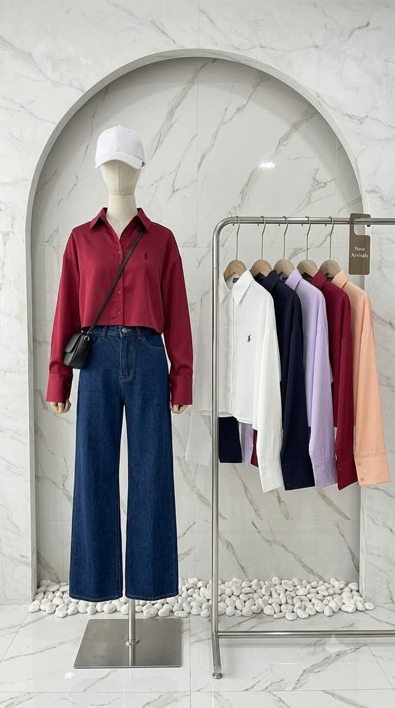 Classic Cropped Button-Down - Roselle