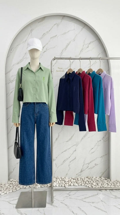 Classic Cropped Button-Down - Roselle