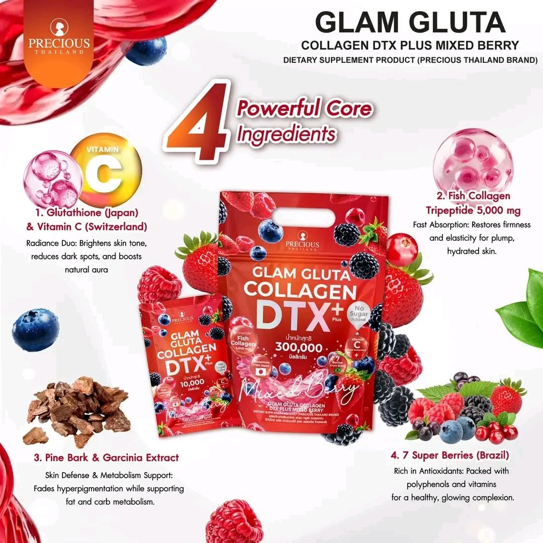 Glam Gluta Collagen DTX + Mixed Berry - Roselle
