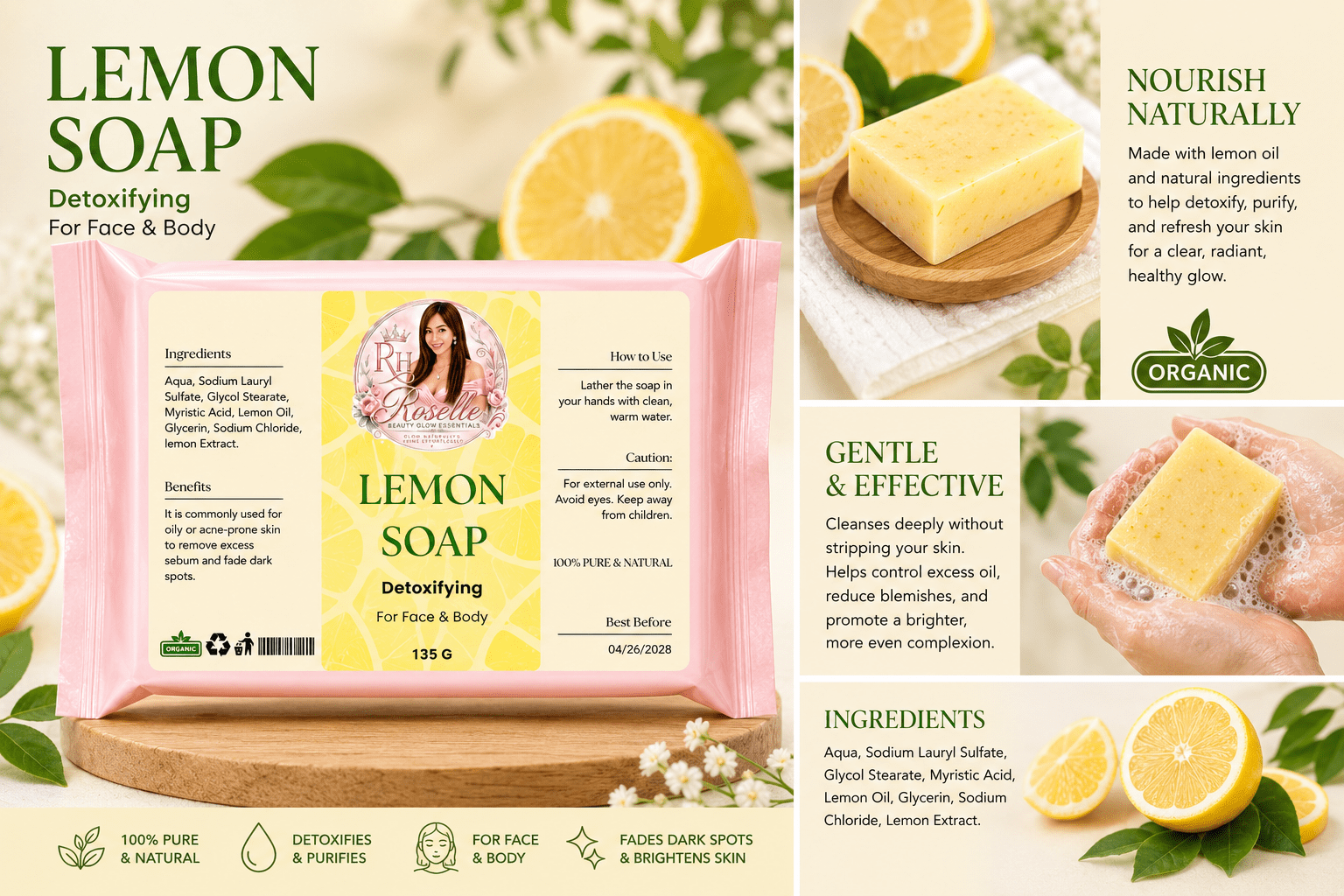 Lemon Soap – Detoxifying - Roselle