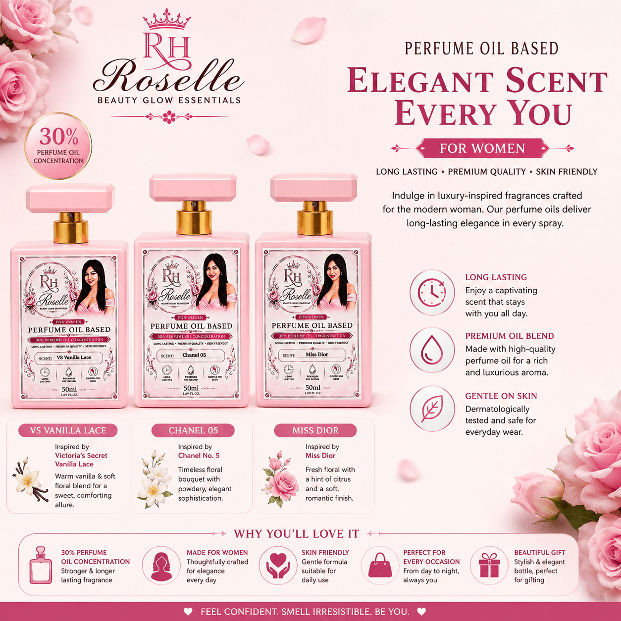 Perfume Oil Based for Women - Roselle