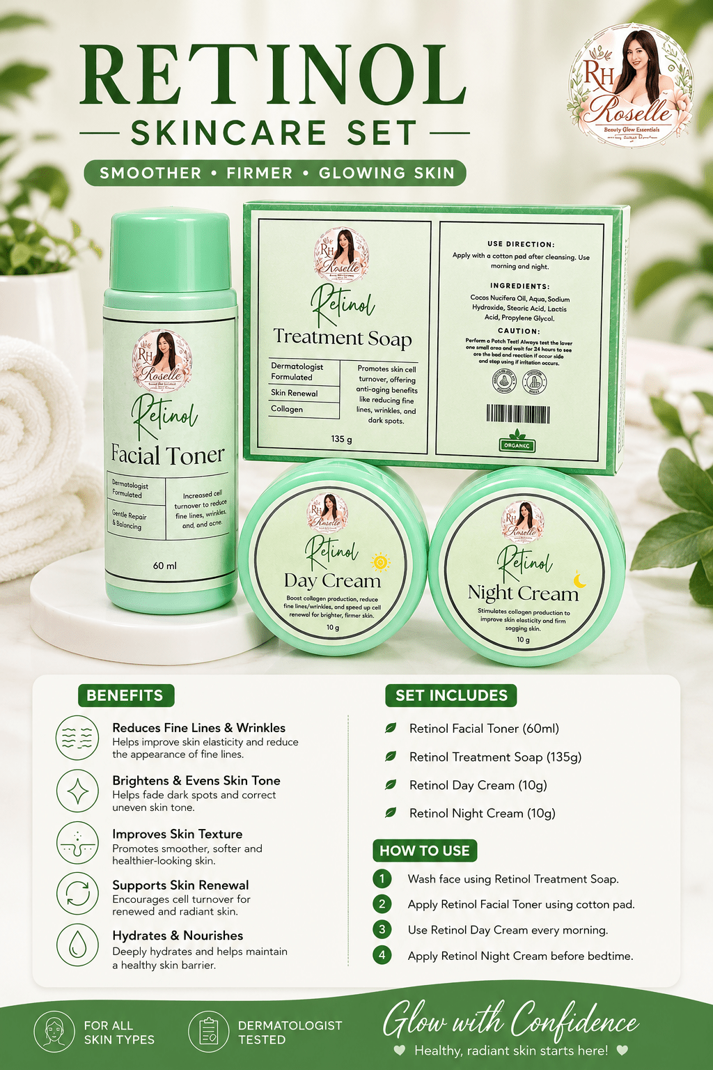 Retinol Skincare Set - Roselle
