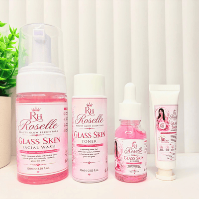 Roselle Beauty Glow Essentials – Glass Skin Set Pink For Women - Roselle