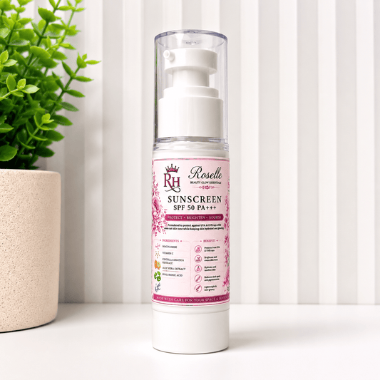 Roselle Beauty Glow Essentials Sunscreen SPF 50 PA+++ Protect • Brighten • Nourish - Roselle