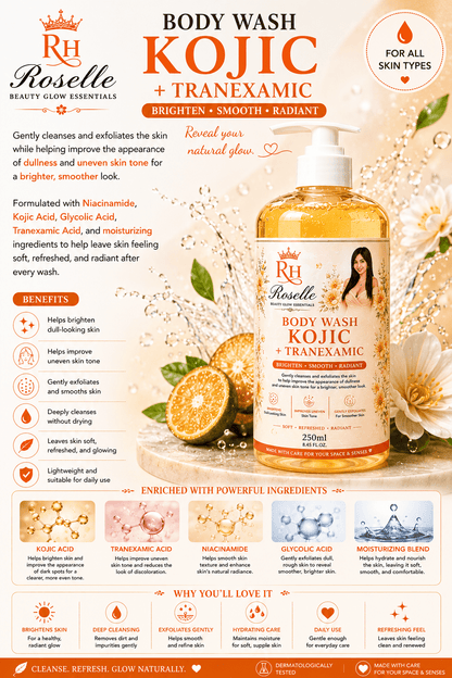 Roselle Body Wash Kojic + Tranexamic - Roselle