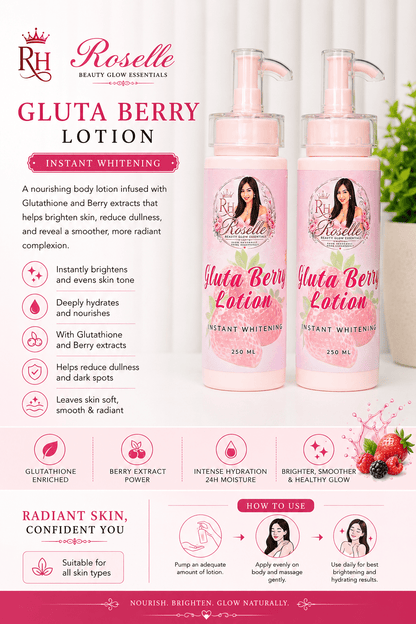 Roselle Gluta Berry Lotion- Instant Whitening - Roselle
