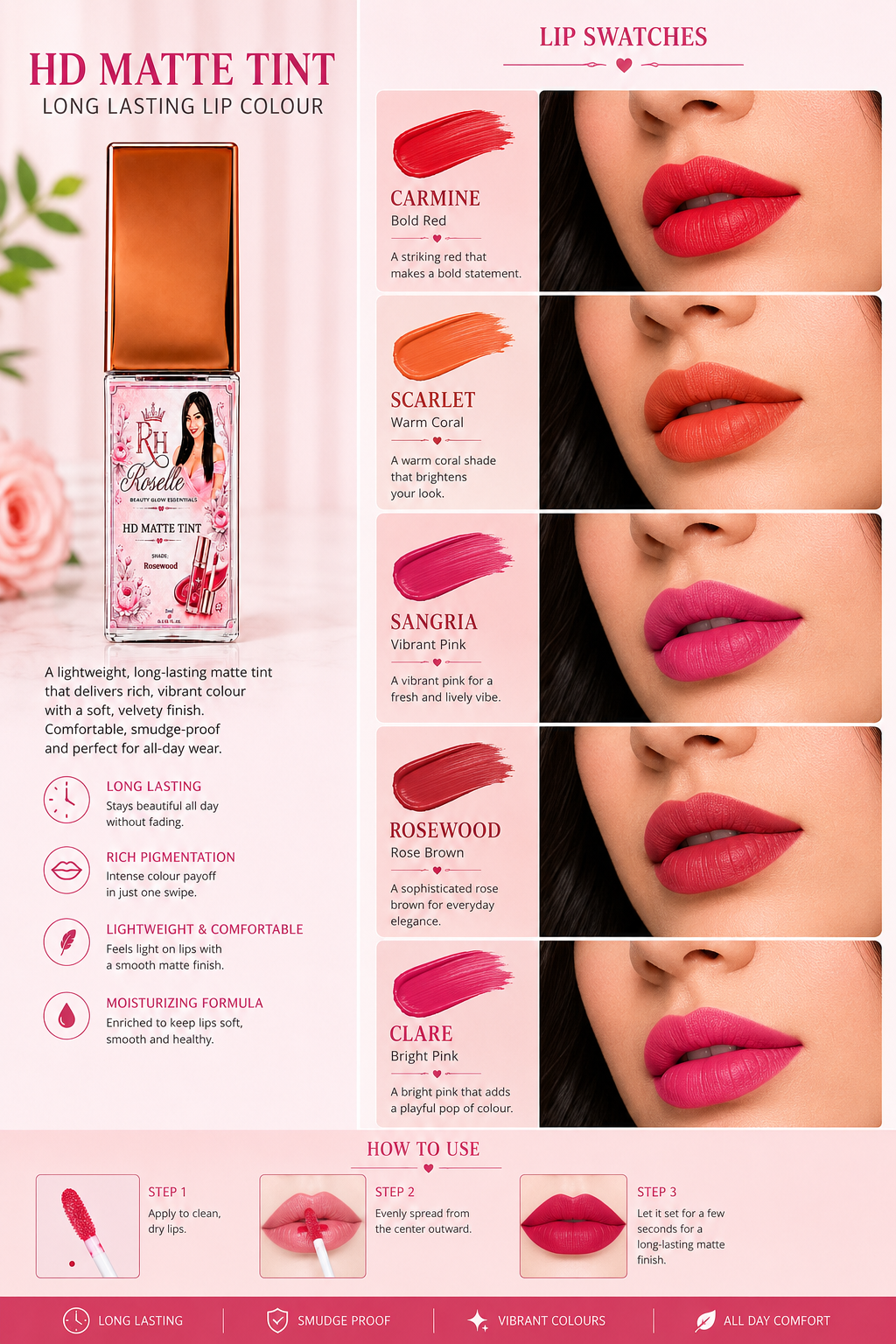 HD Matte Tint – Long Lasting Lip Colour