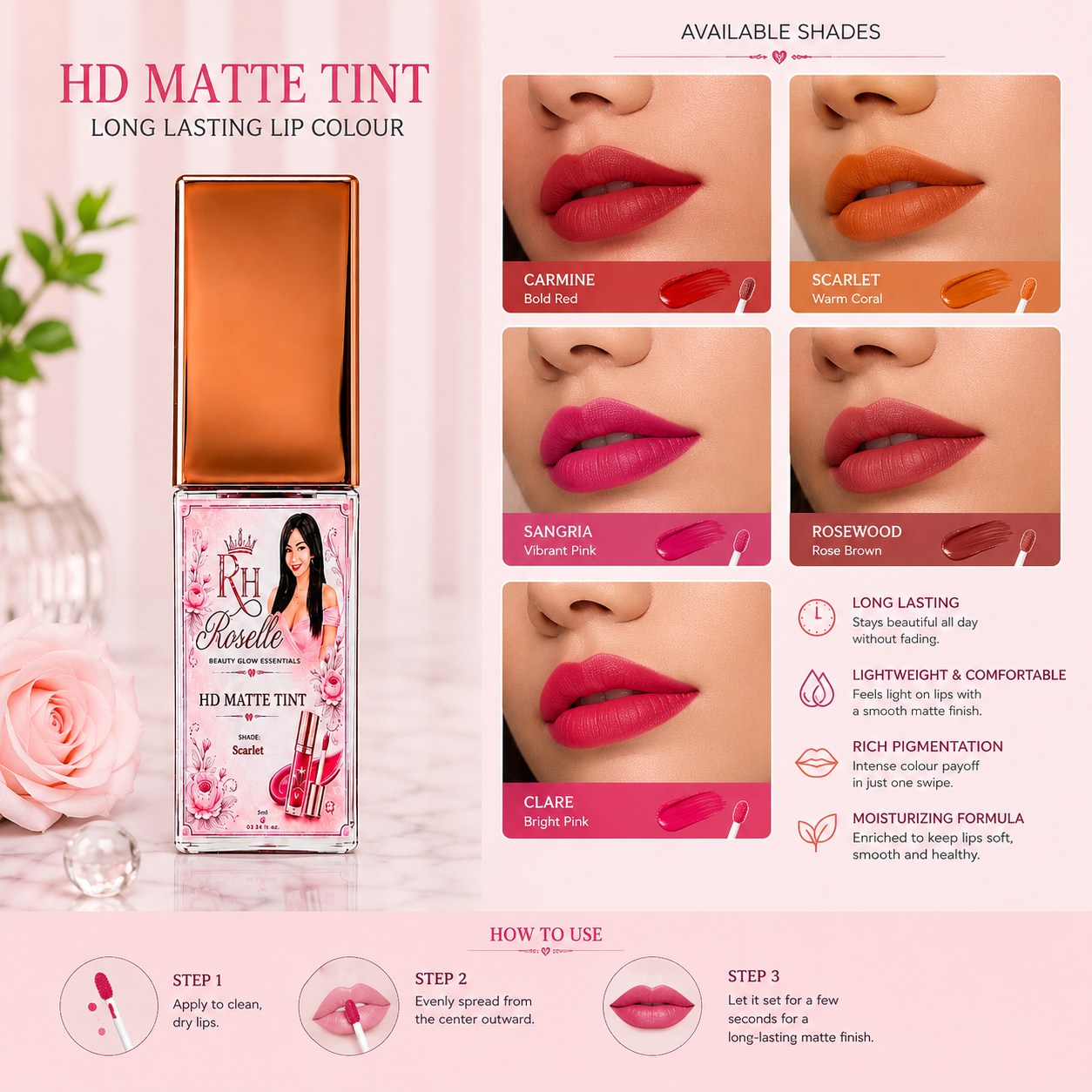 HD Matte Tint – Long Lasting Lip Colour