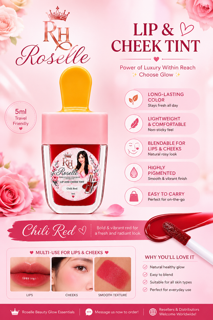 Roselle Lip & cheek Tint - Chili Red