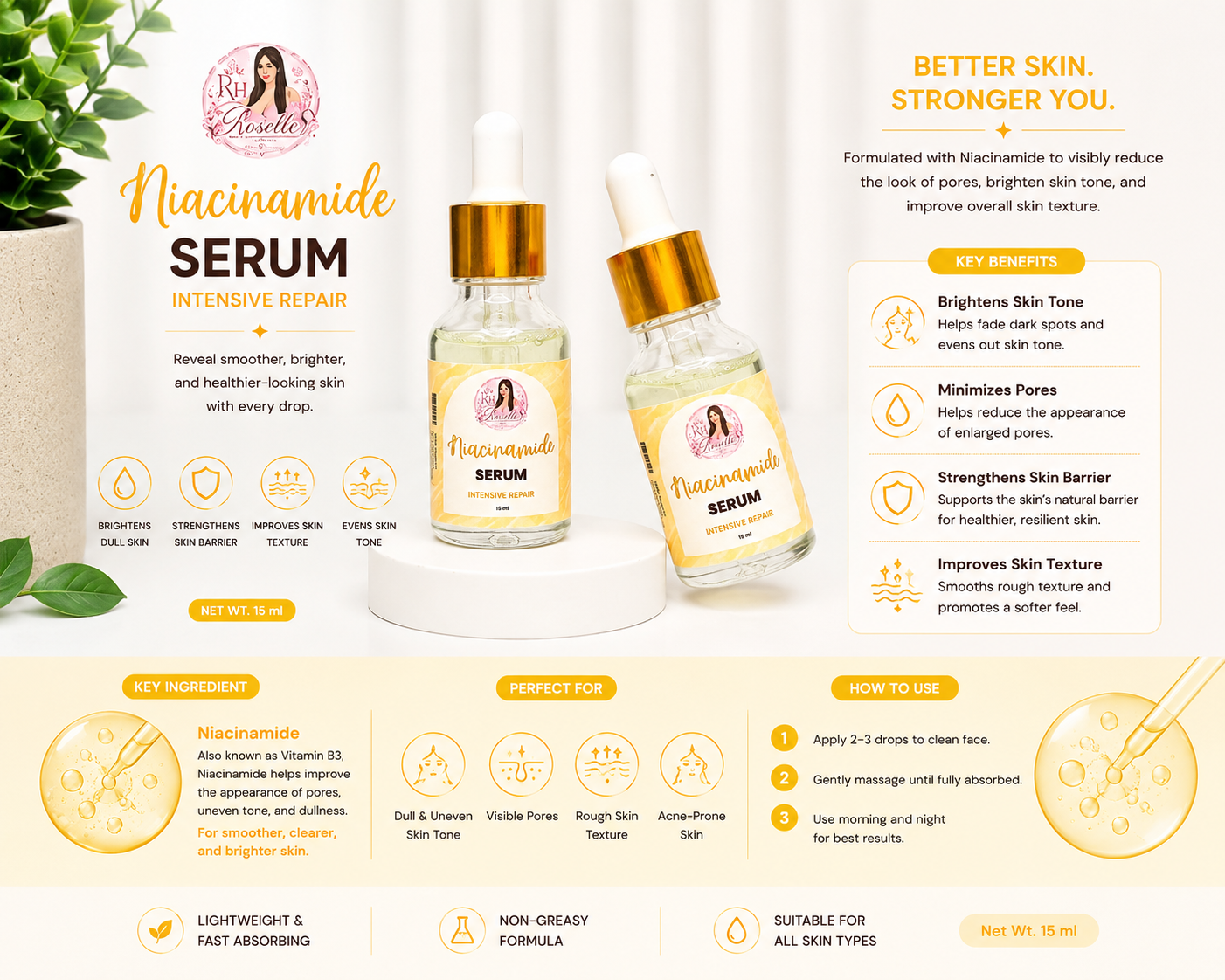 Rosell Niacinamide Serum-Intensive Repair